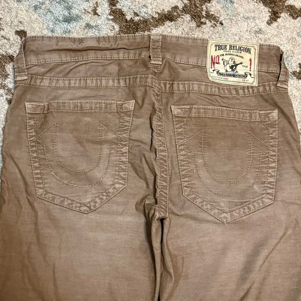 Vintage True Religion Corduroy Pants Size 34x33 Faded Khaki Brown